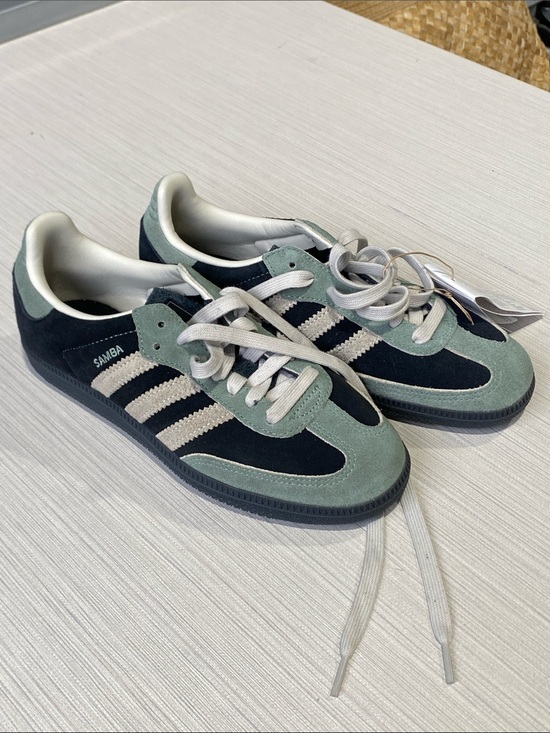 adidas Shoes - Adidas Samba Core Black/Alumina/Silver Green